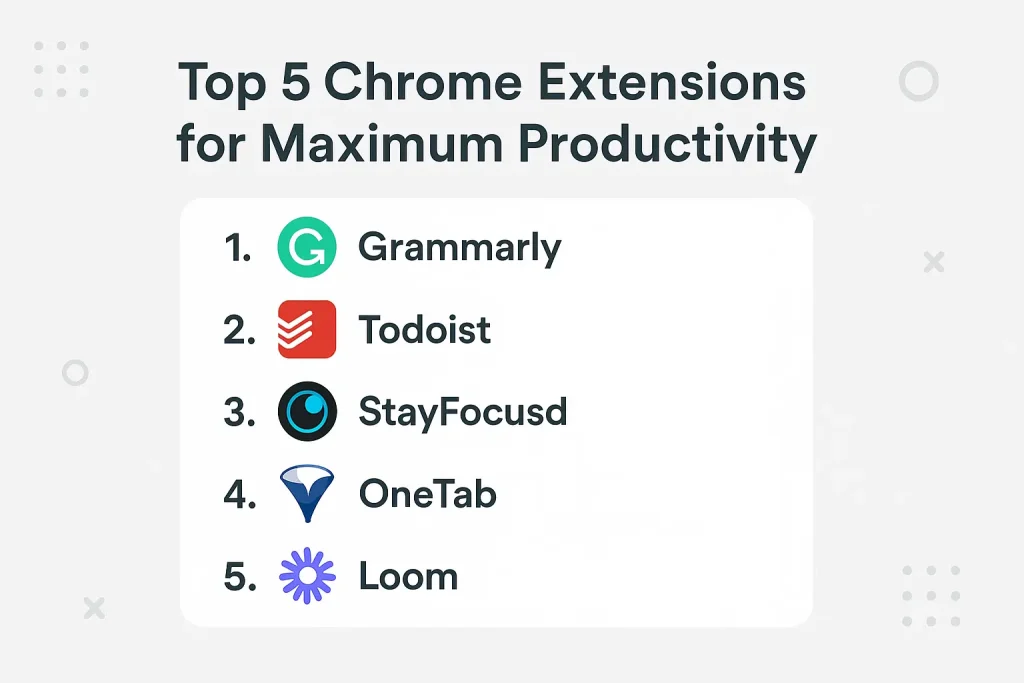 Top 5 Chrome Extensions for Maximum Productivity