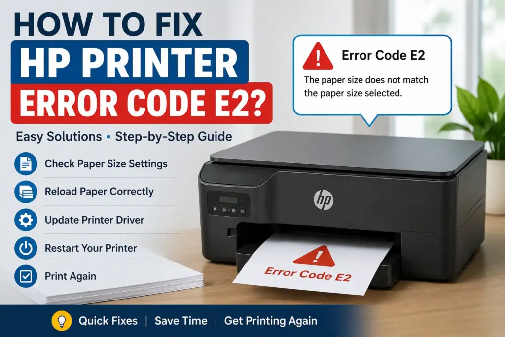 How To Fix HP Printer Error Code e2