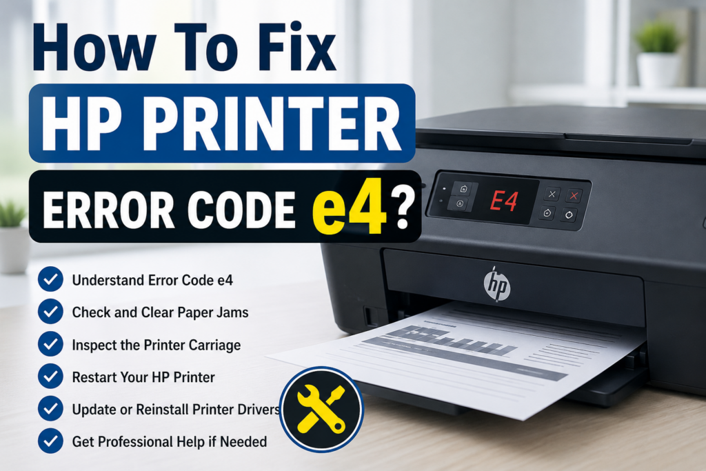 How To Fix HP Printer Error Code e4